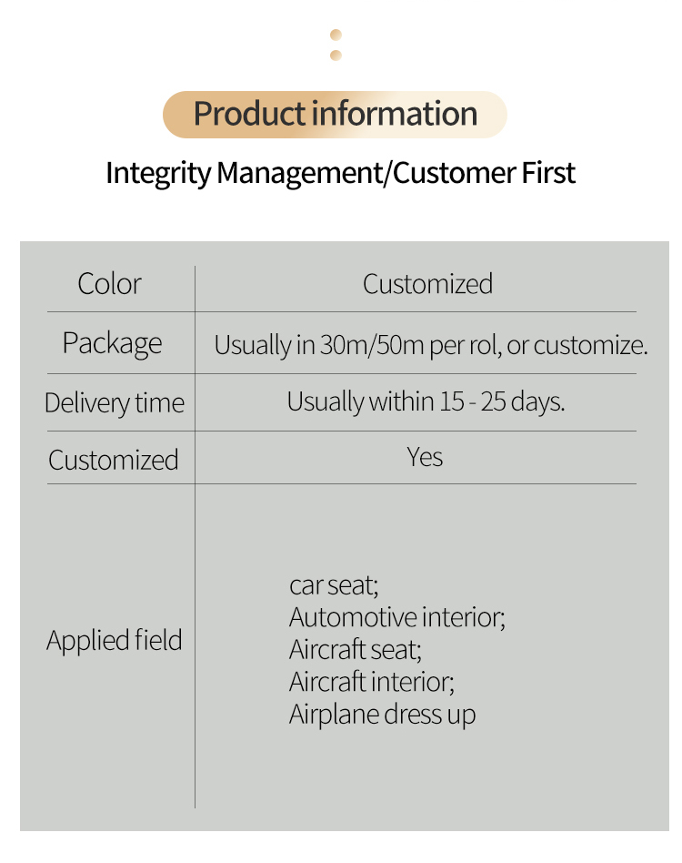 Flame Retardant Aircraft Leather