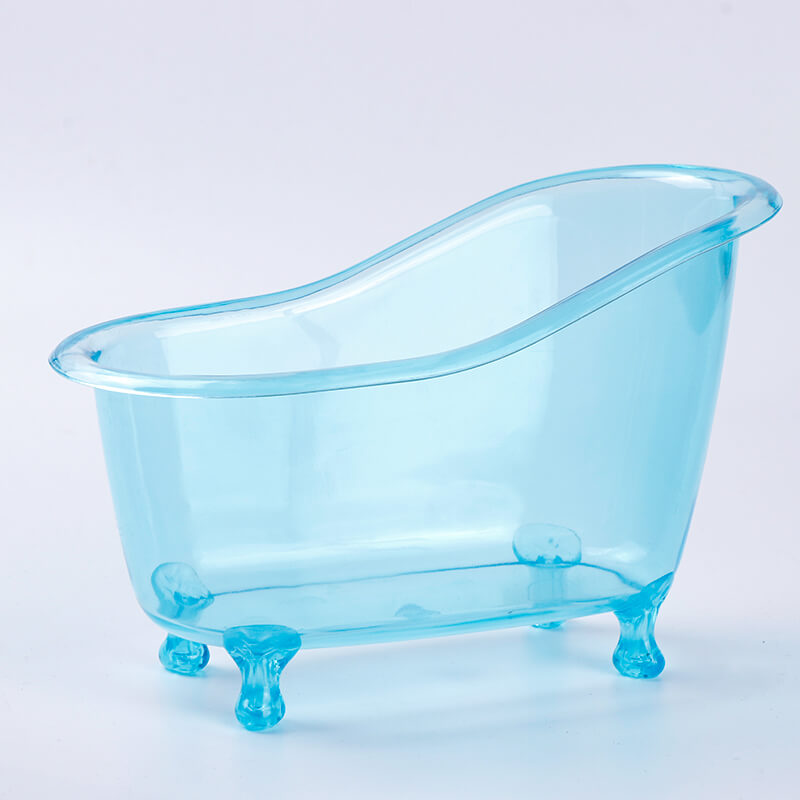 clear blue mini bathtub storage box