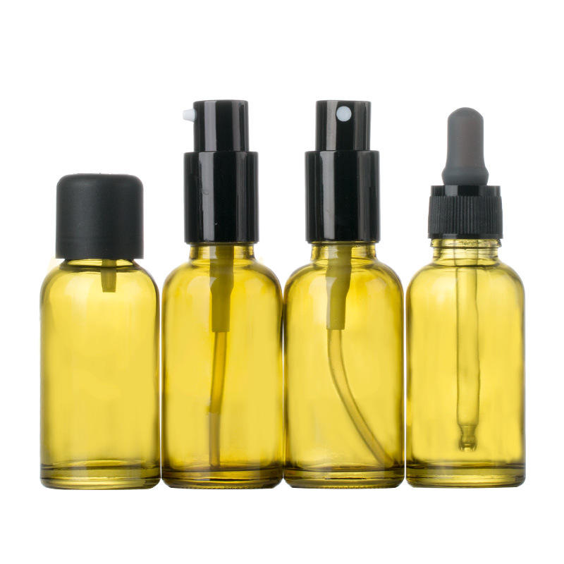yellow glass dropper bottle
