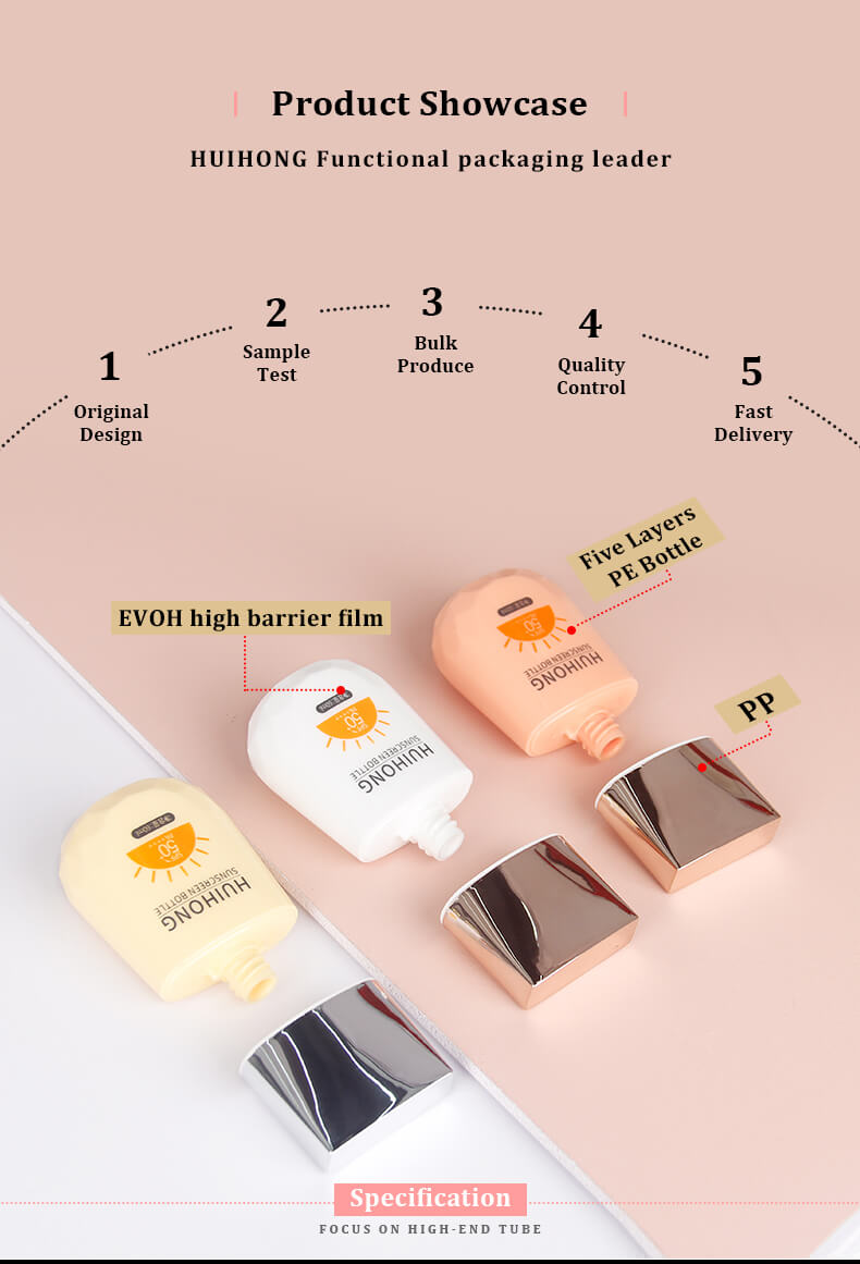 5 layers Sunblock Bottle Packaging Sunscreen Bottle