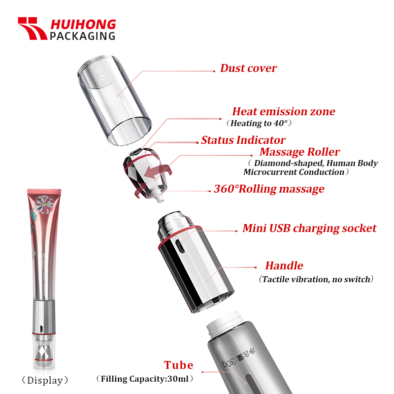 Massage roll eye cream tube Vibrating roller head eye cream tube
