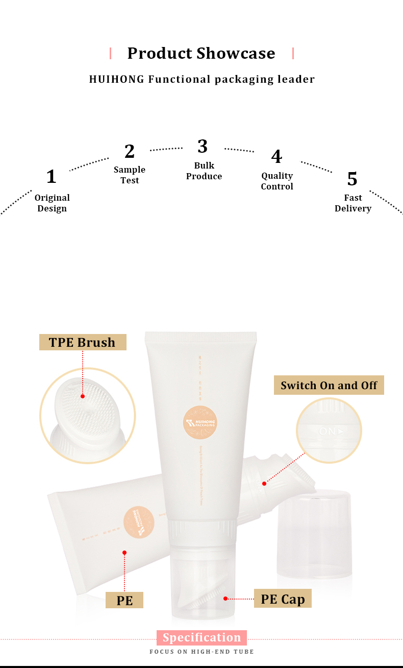 Soft Massage Applicator Tube TPE Brush Face Wash Tube