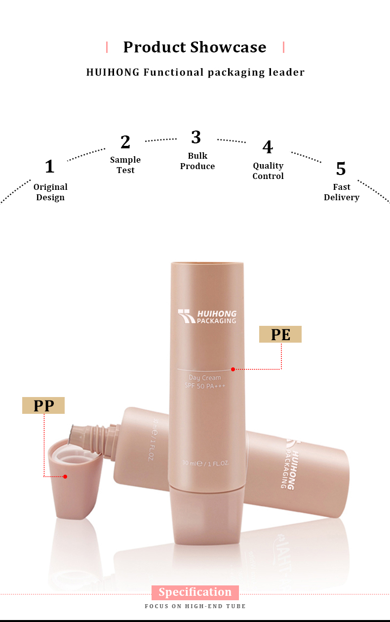 PE Lotion Tube With Oval Screw Lid Pink Lotion Cream Tube
