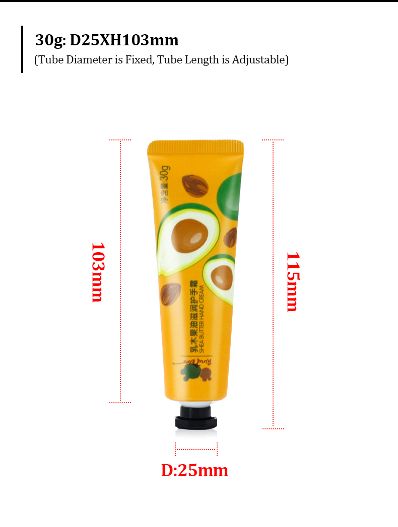 Reusable Hand Cream Tube 30ml Hand Cream Aluminum Tube