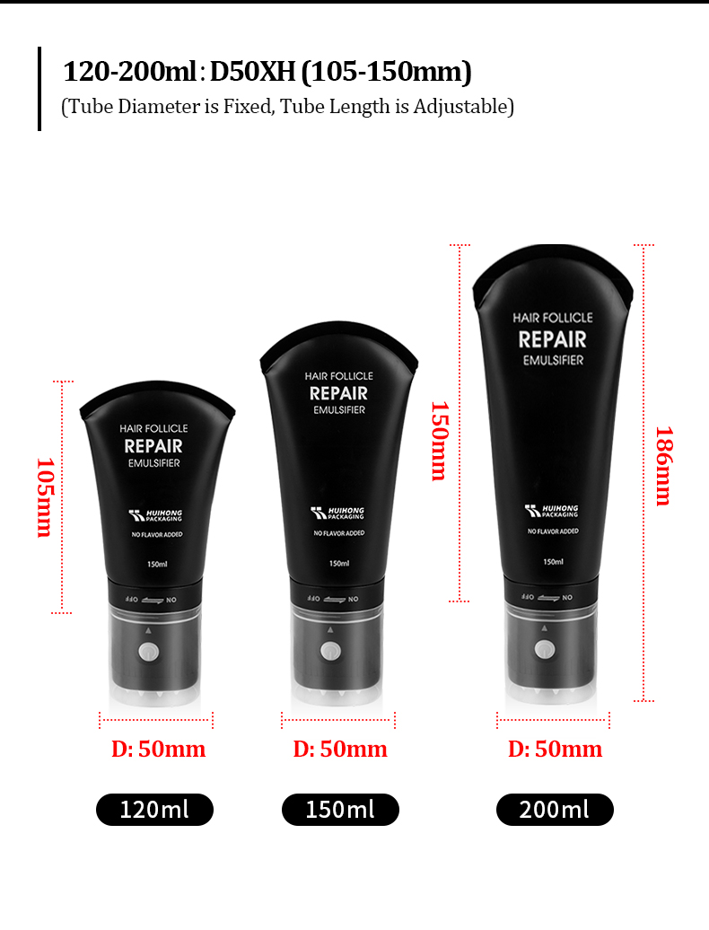 150ml Unique Packaging Tube 120ml Silicone Comb Head Tube