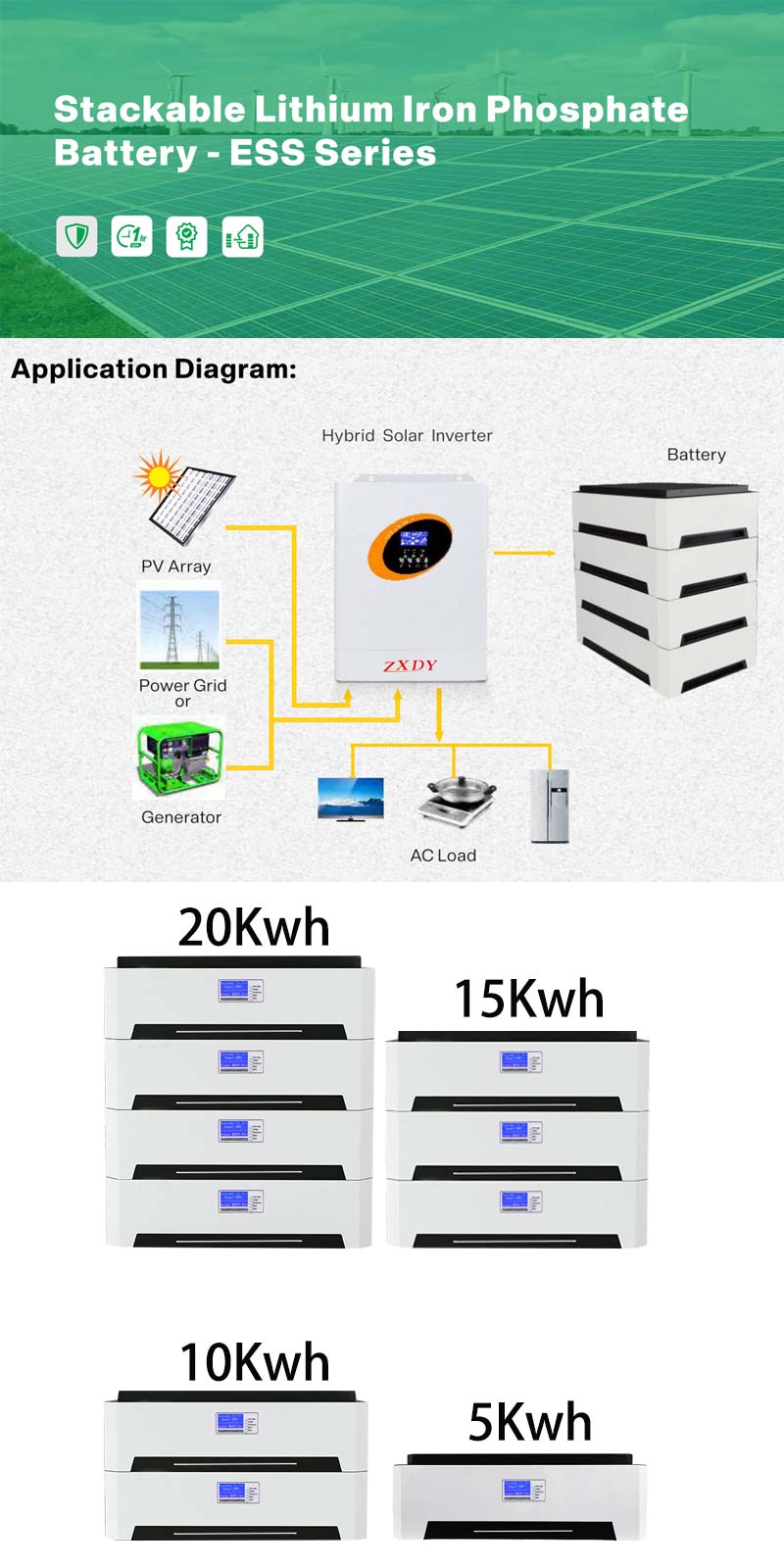 100ah Lithium Battery For Solar Inverter