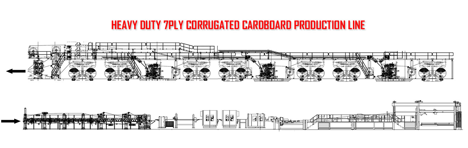Heavy duty 7ply corrugated line design Fully automatic 7ply corrugated machine