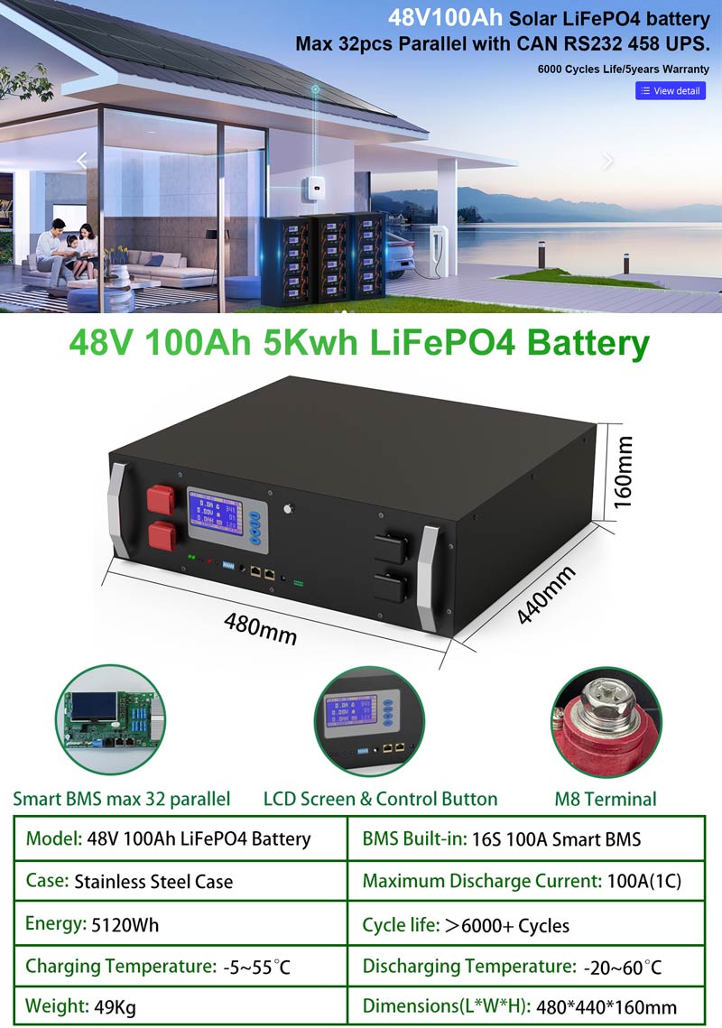 48V 100Ah Lifepo4 Battery Pack
