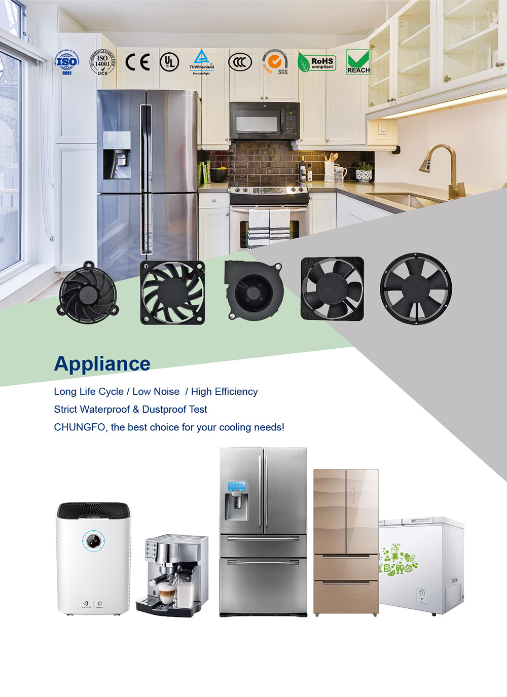 ac axial cooling fans for household appliances