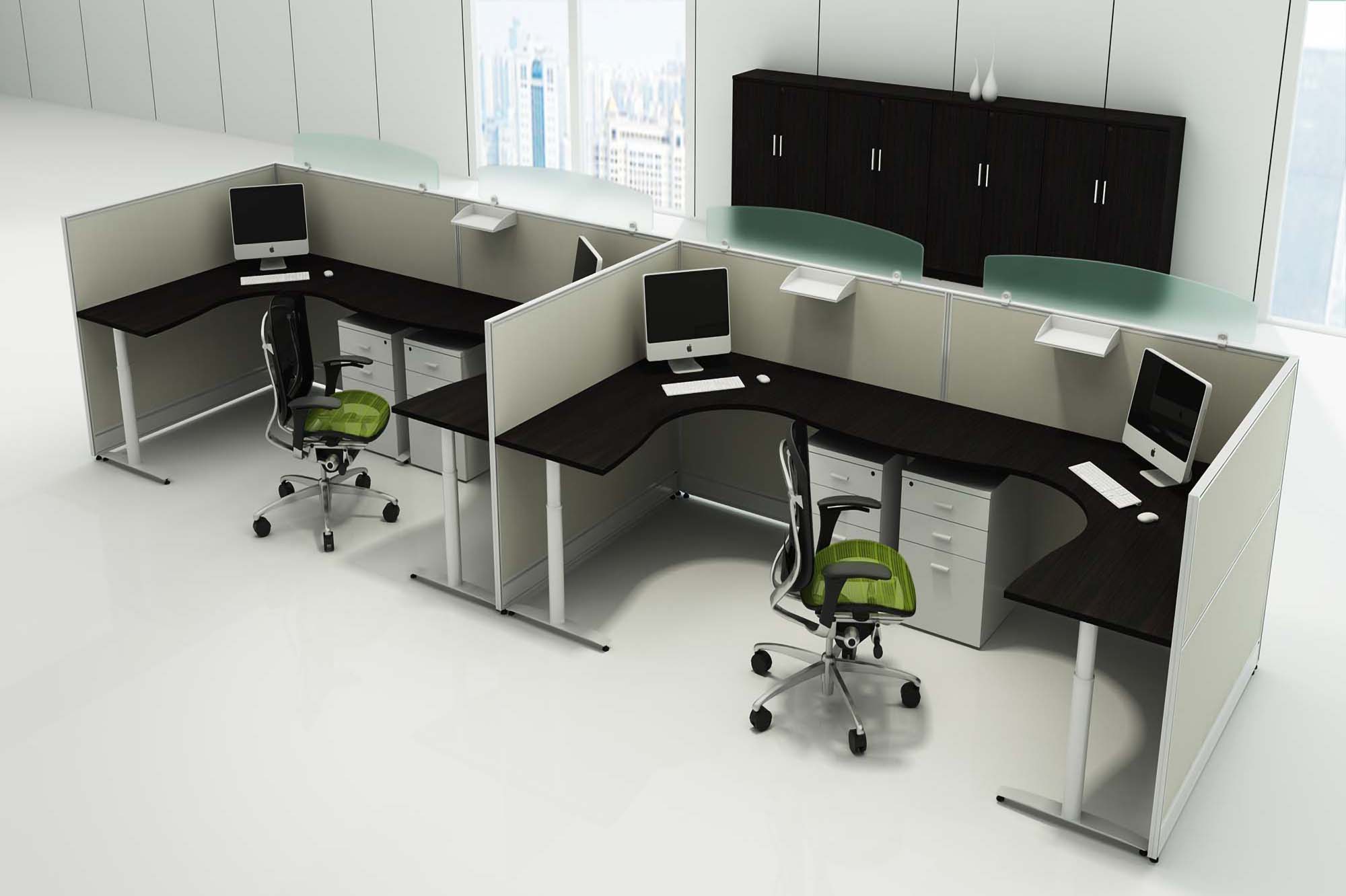 Full floor office screen partitions