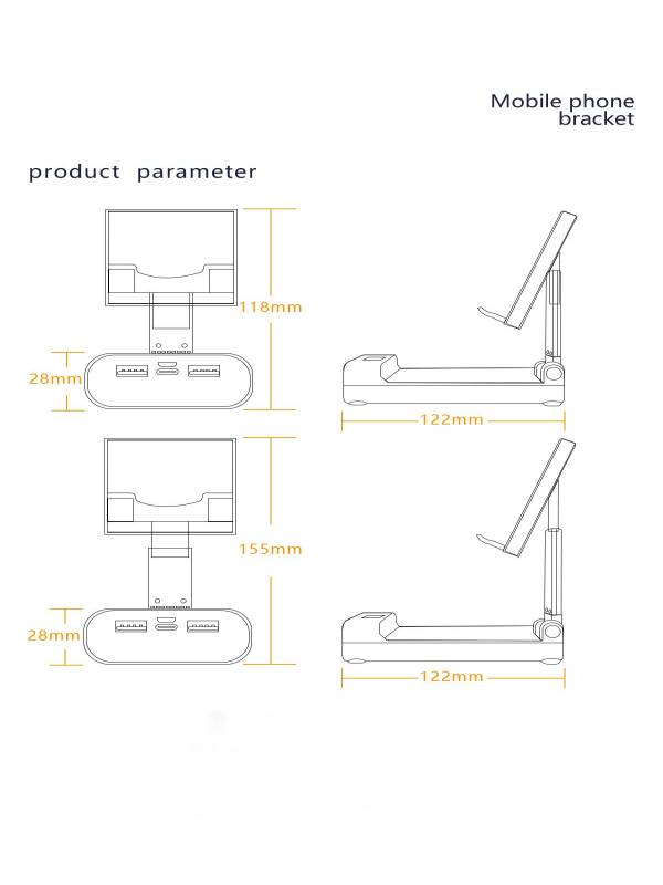 adjustable Phone Holder With Battery bank for export