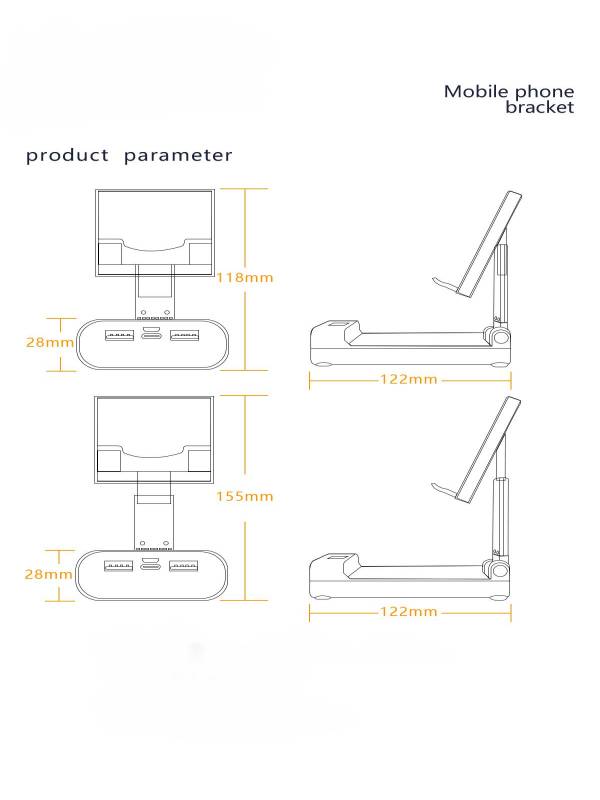 adjustable Phone Holder With Battery bank for export