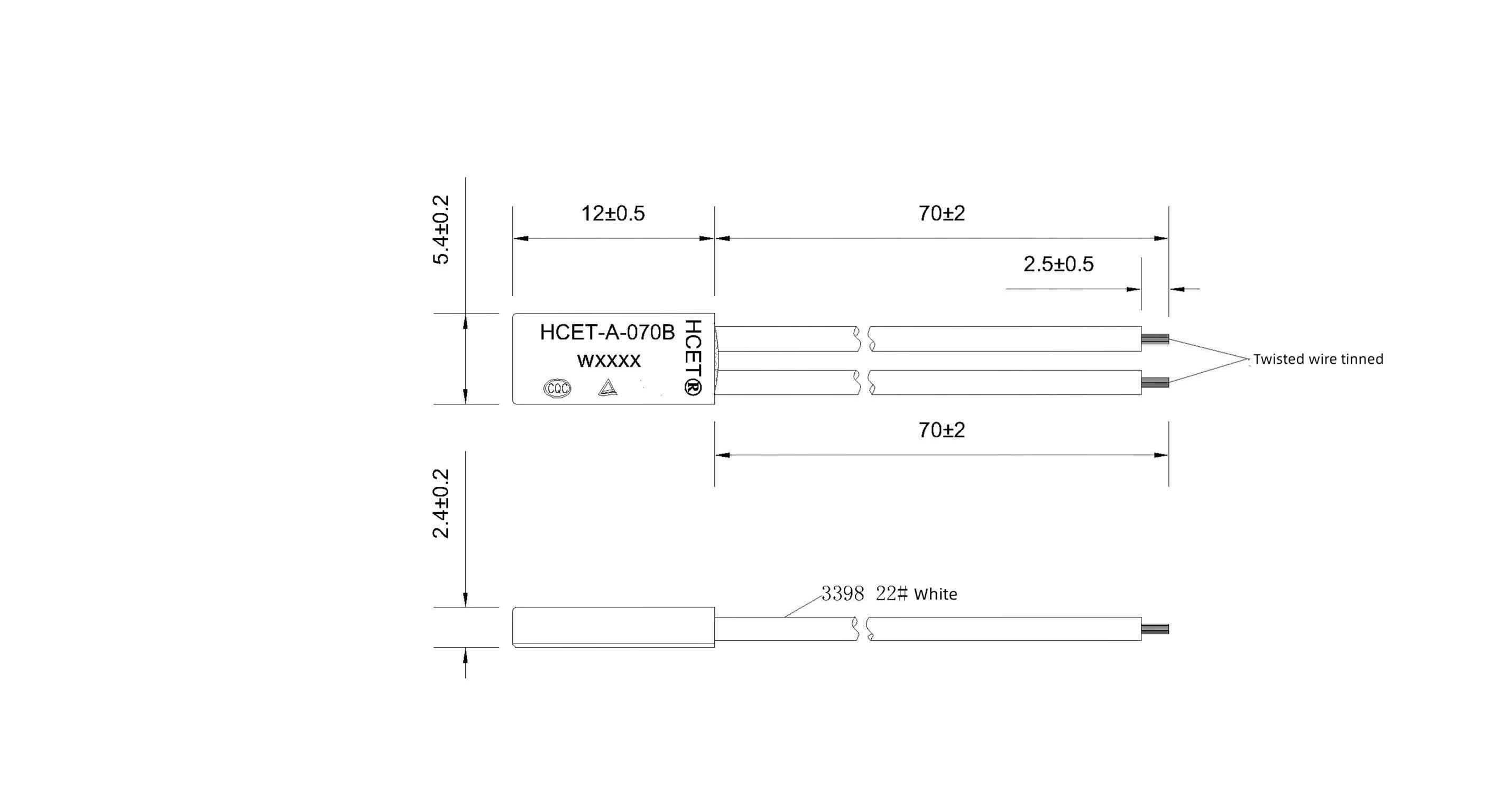 Normally open temperature switch