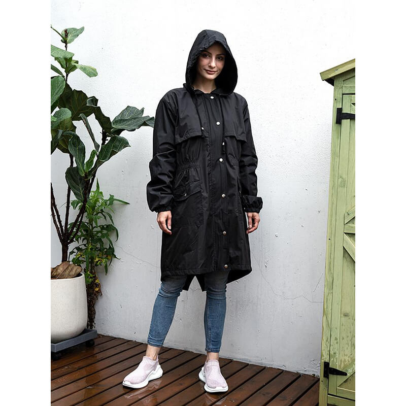 Ladies windbreaker jacket with hood Ladies windbreaker jacket with hood