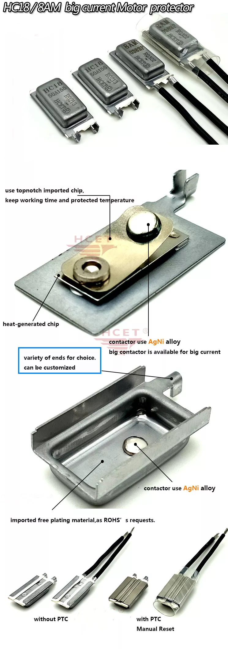 Bimetal thermal overload protector Bimetal thermal overload protector