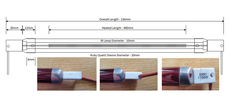 infrared ruby sleeved heat lamps