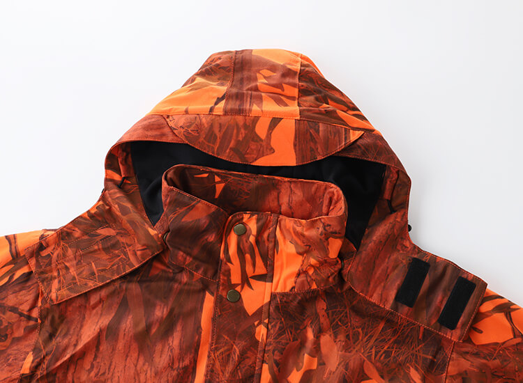 Men's Orange Camo Deer Waterproof Hunting Coat