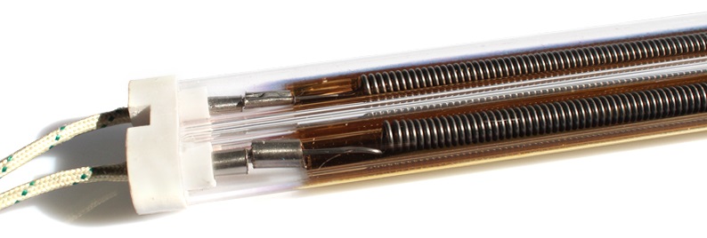 Twin Tube Medium Wave Gold Coating IR Emitters for Glass Processing Lamination Printing