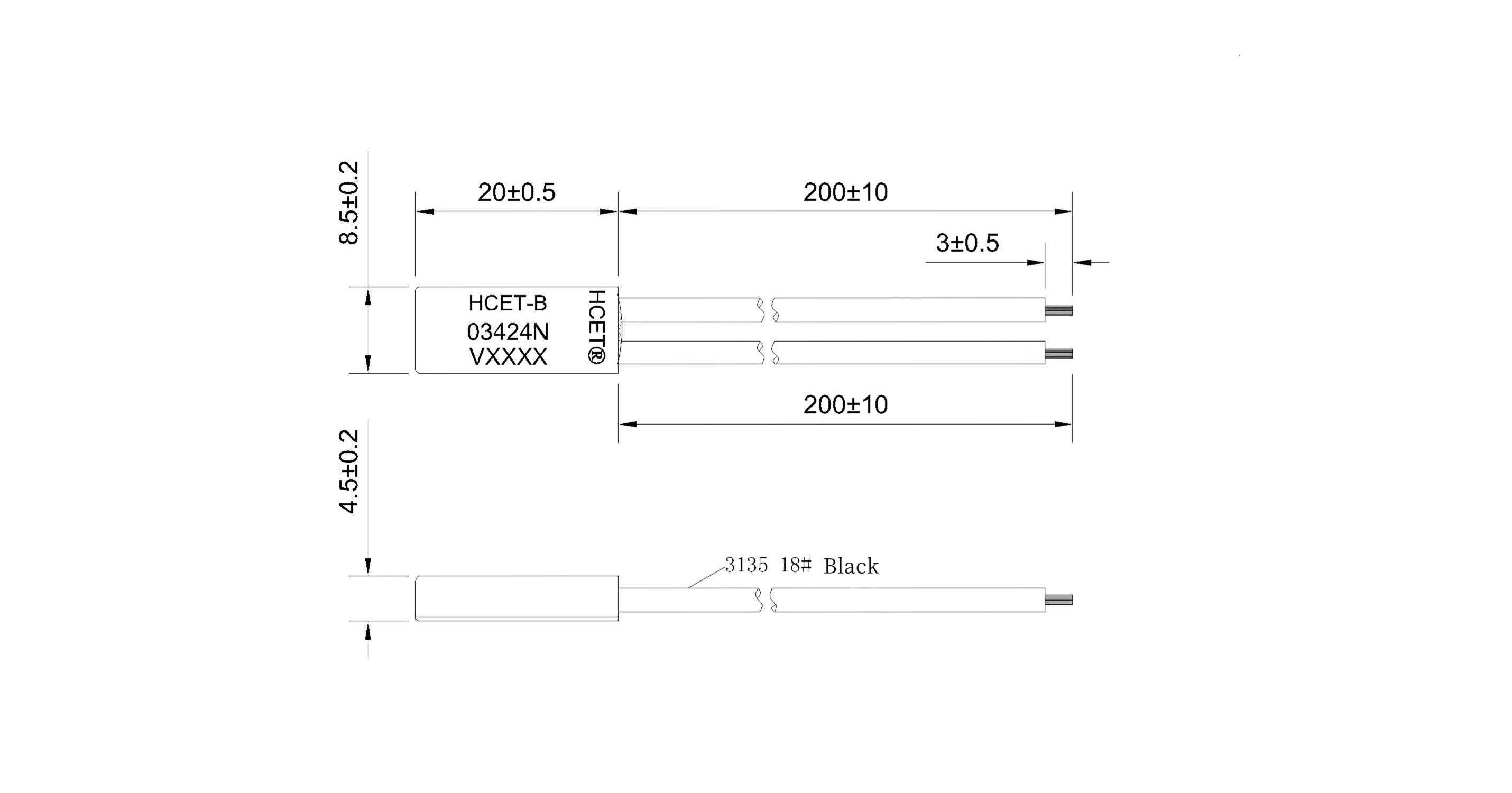 thermal overload protector drawing