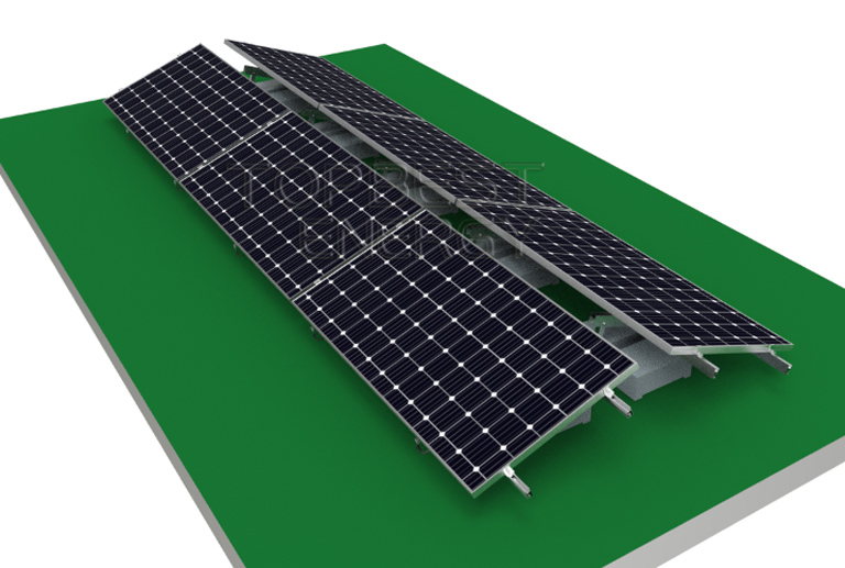 EAST-WEST ballasted Roof Solar Mounting System