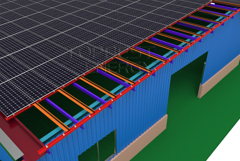 BIPV mounting structure for solar panels
