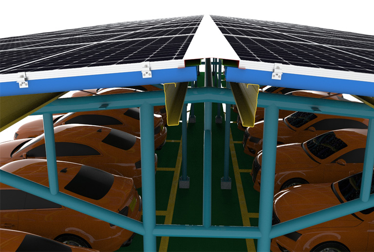 carbon steel solar carport structure