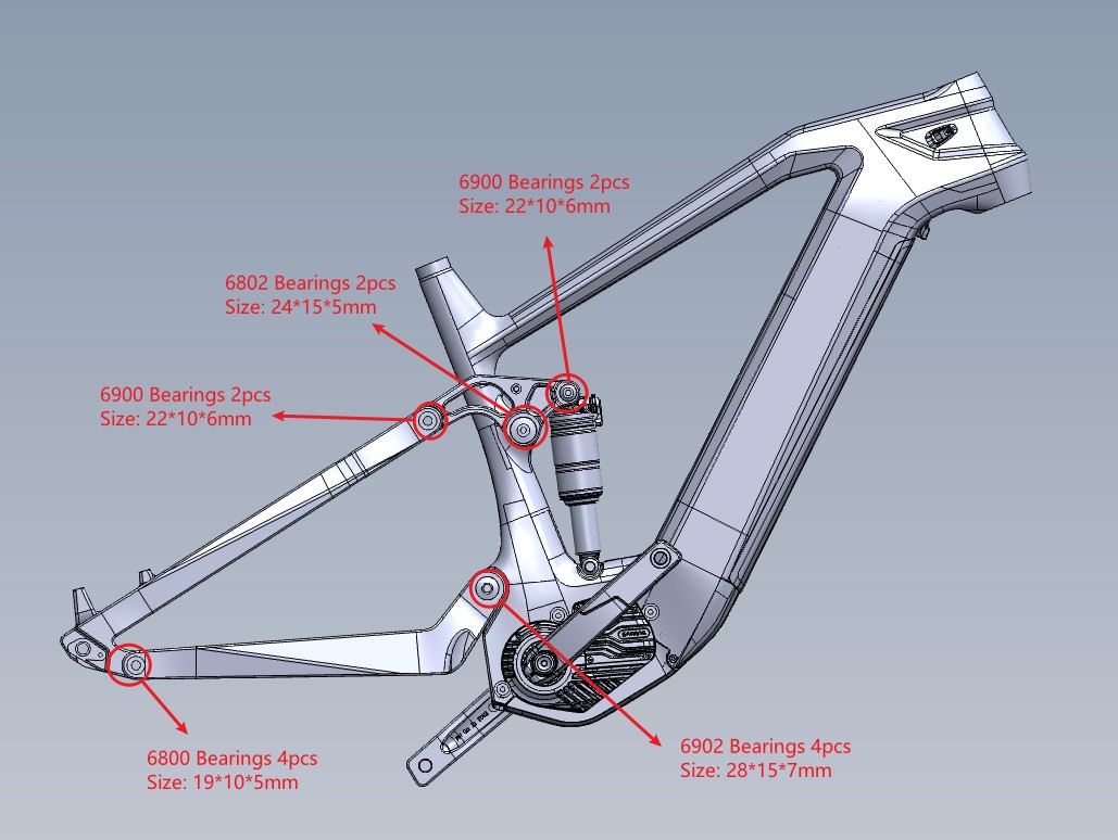 Bearing Size of Carbon Bike Frame