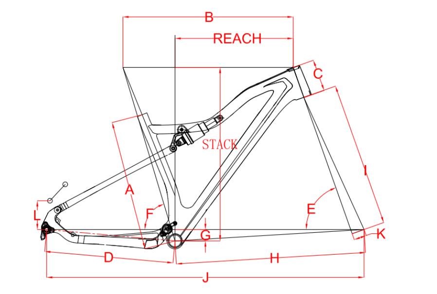 Light Carbon MTB Full Suspension Frame 