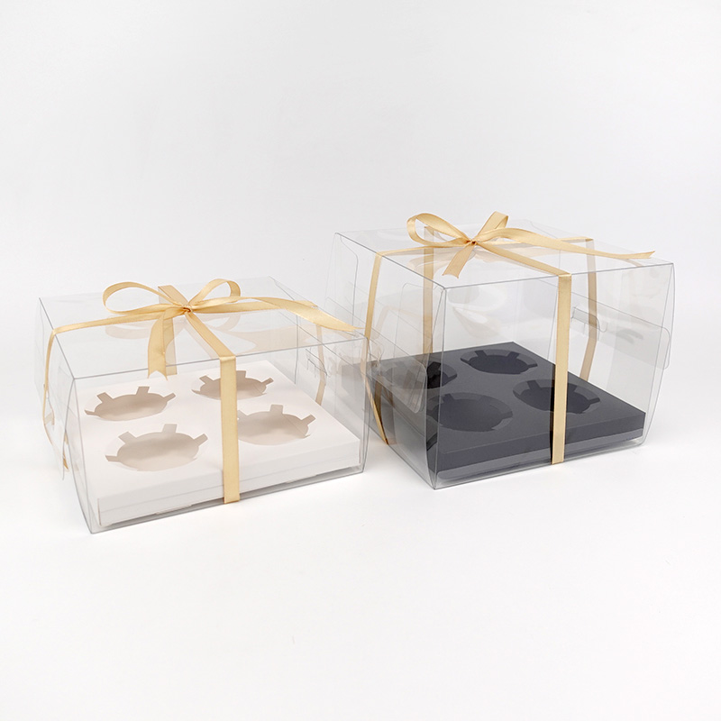 4 cupcakes plastic packaging box