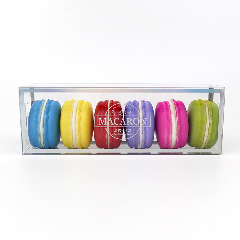 6 macarons clear PET plastic box