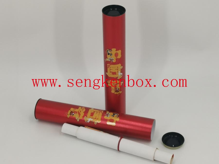 Chinese Couplet Painting Packaging Paper Tube with Metal End Chinese Couplet Painting Packaging Paper Tube with Metal End