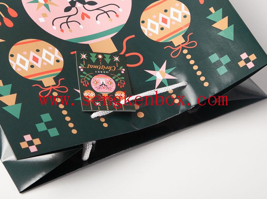 Dark Moose Pattern Christmas Paper Gift Bag Dark Moose Pattern Christmas Paper Gift Bag
