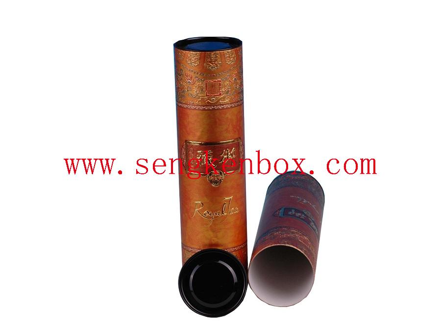 Food Grade Black Tinplate Cylinder Tea Packaging Paper Tube Box