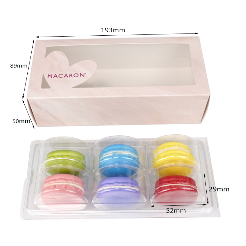 6 macaron paper box with inserts