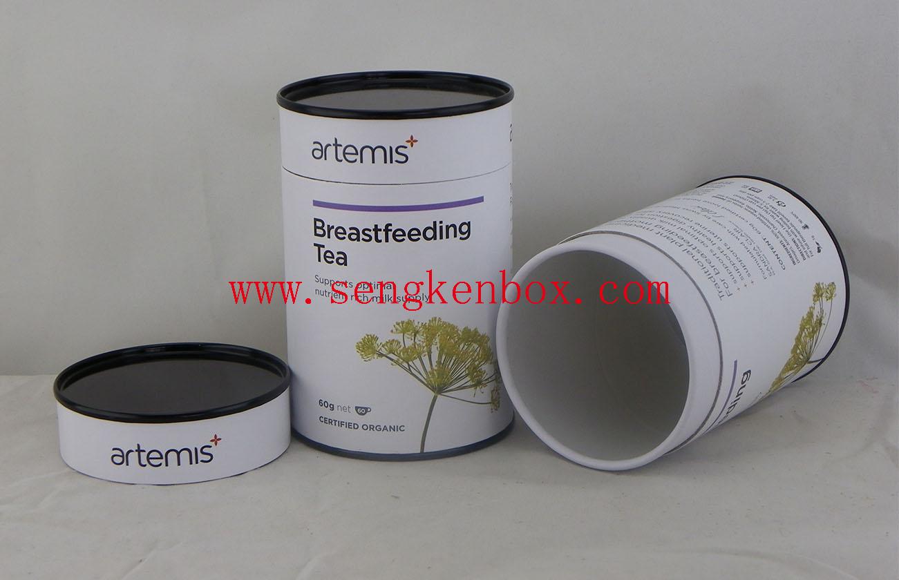 White Breastfeeding Tea Dust-proof Plastic Cover Tea Cans Packaging