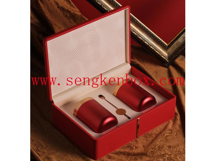 Metal Cans Tea Leather Box Metal Cans Tea Leather Box