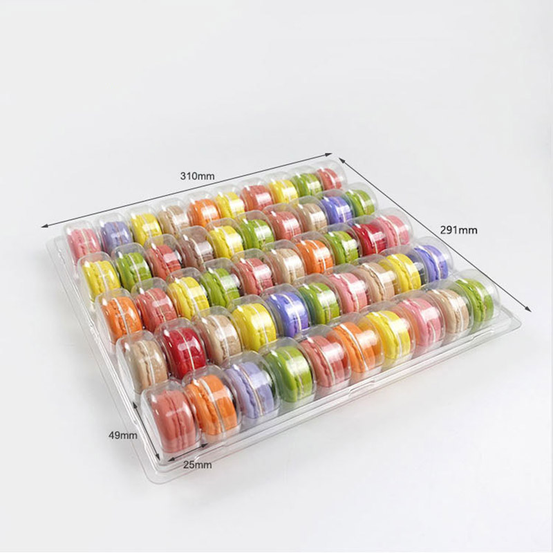 50 macaron clear plastic tray