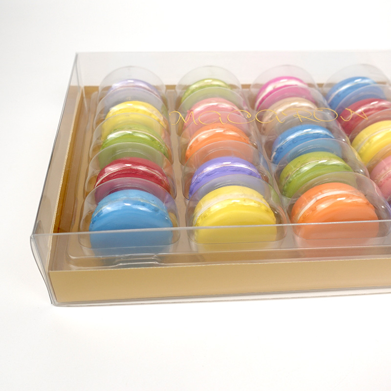 20 macarons clear packaging