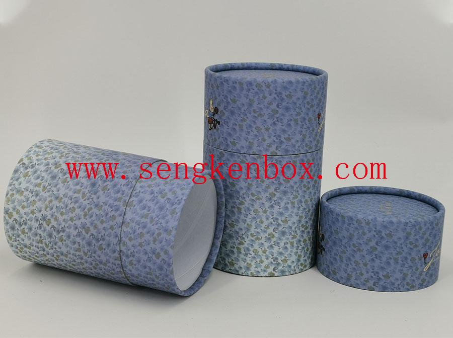 Small Light Blue Flowers Paper Tube Small Light Blue Flowers Paper Tube
