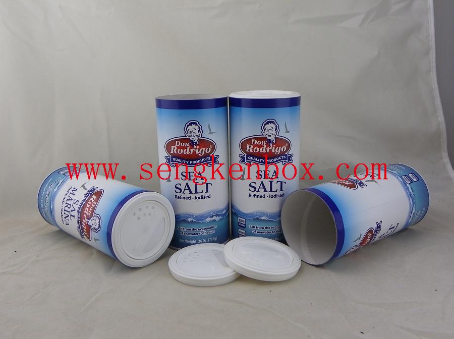Food Grade Salt Packaging Plastic Shaker Paper Tube