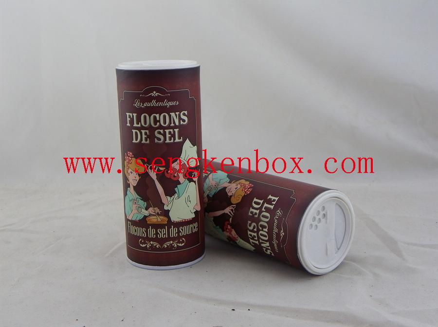 Paper Cans with Plastic Sifter Lid for Salt Packaging Paper Cans with Plastic Sifter Lid for Salt Packaging