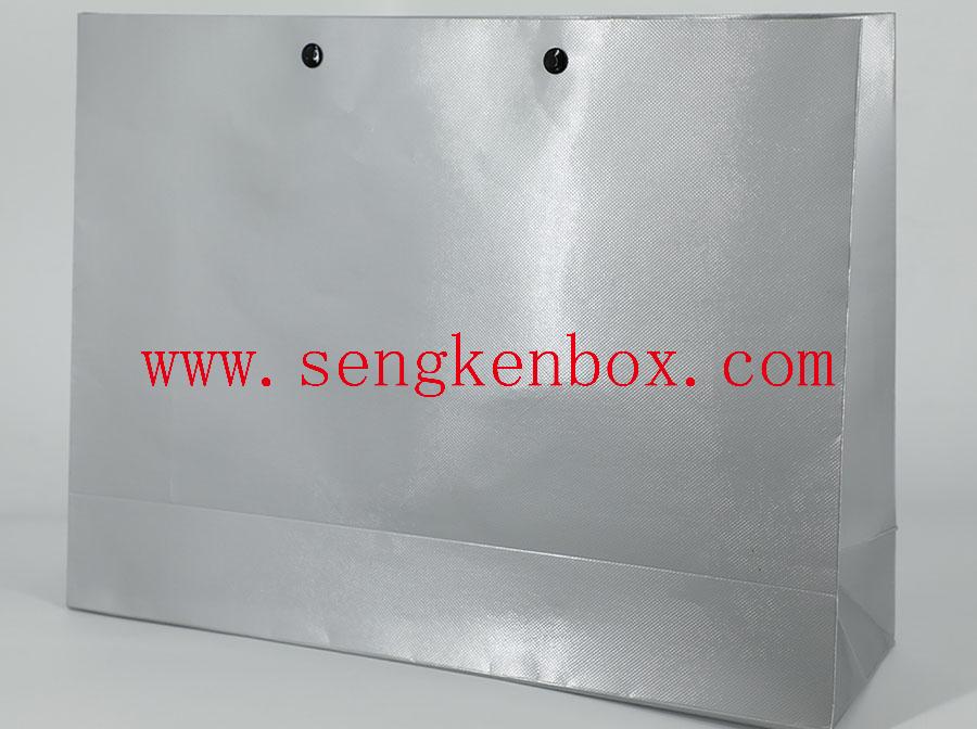 Custom Silver Kraft Paper Bag Custom Silver Kraft Paper Bag