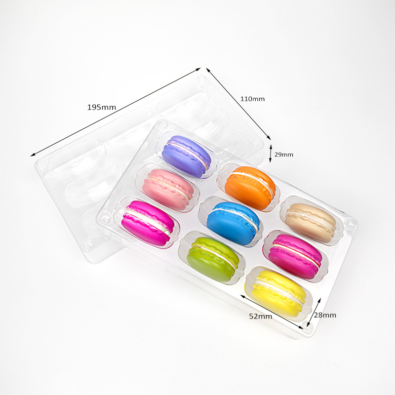 9 macarons clear blister tray