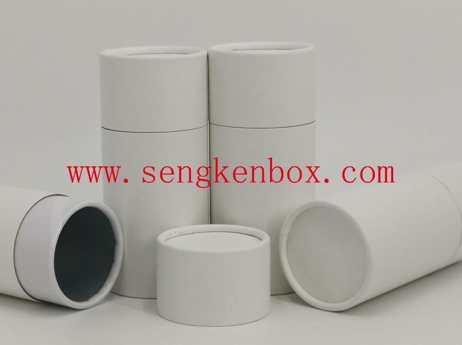 White Kraft Paper Canister with White Neck for Tea Packaging White Kraft Paper Canister with White Neck for Tea Packaging