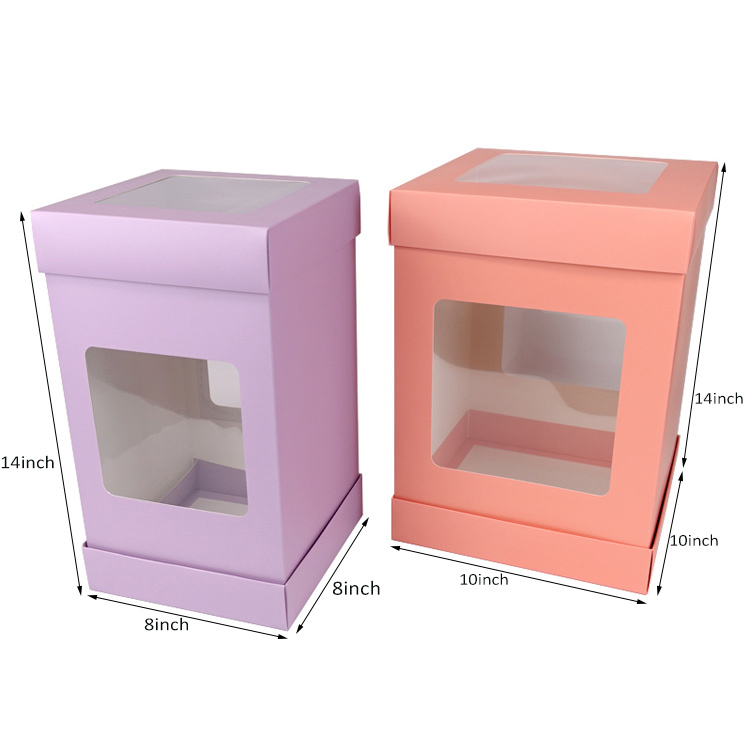 10 inches tall cake box with clear windows