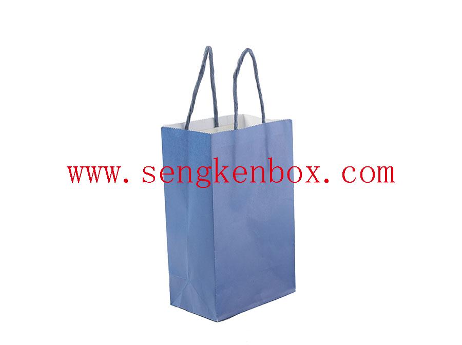 Custom Blue Kraft Paper Bag Custom Blue Kraft Paper Bag