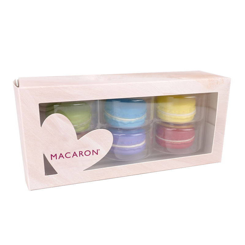 6 macaron paper box with inserts