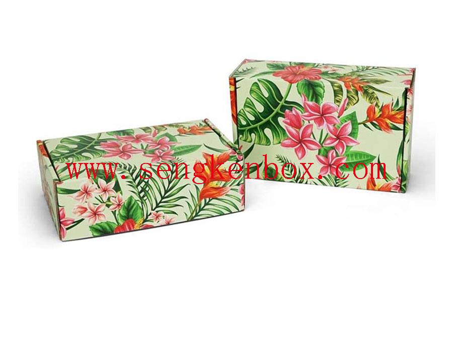 Recycled Foldable Floral Print Wrapping Paper Gift Box