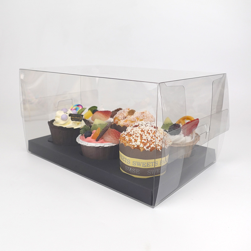 6 cupcakes plastic packaging box