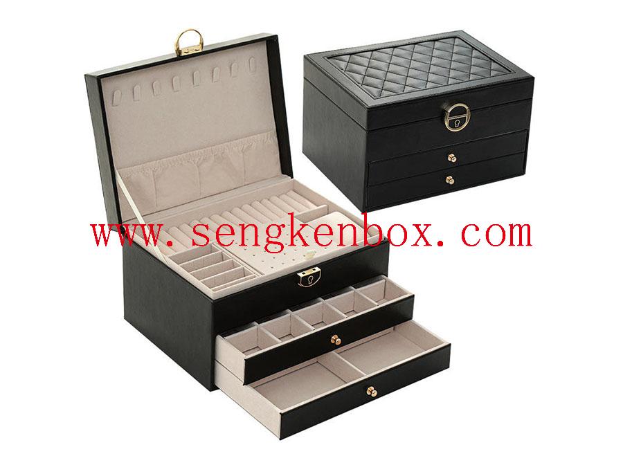 Large Western Jewelry Green Leather Jewelry Box Large Western Jewelry Green Leather Jewelry Box